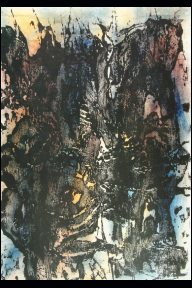 Folge farbige Materialdrucke o.T., 2003, Materialdruck, Pigmente, Chinatusche, Rohrfeder, Japan Papier (Buetten) 96,0x 63,5 cm (WV 15208).jpg